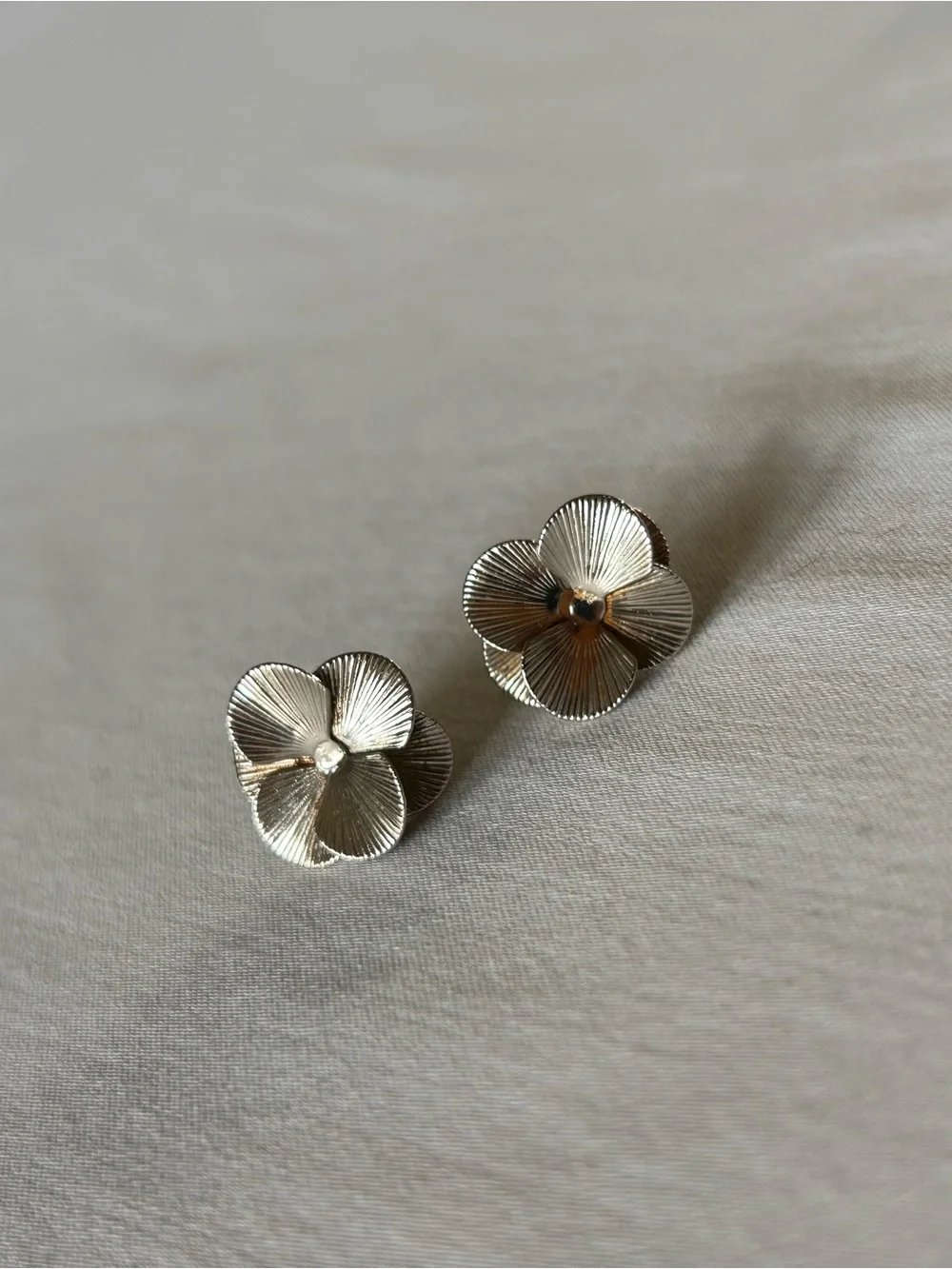 3 Pair Stud Earring Bundle Coral, Mint Green, Floral Silver Gold Tone